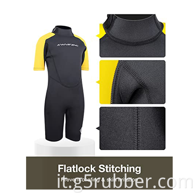 Kids 2mm Back Zip Shorty Wetsuit